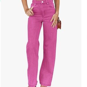 🎉HOST PICK Hot Pink High Waist Wide Leg Jeans NWT 2